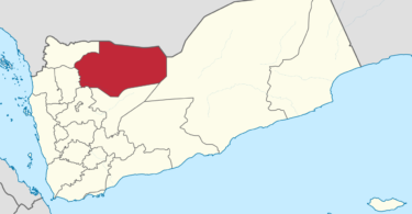 خريطة توضح موقع محافظة الجوف شمال اليمن