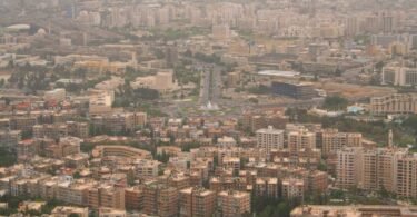 صورة أرشيفية لأفق دمشق وليست من أحداث اليوم