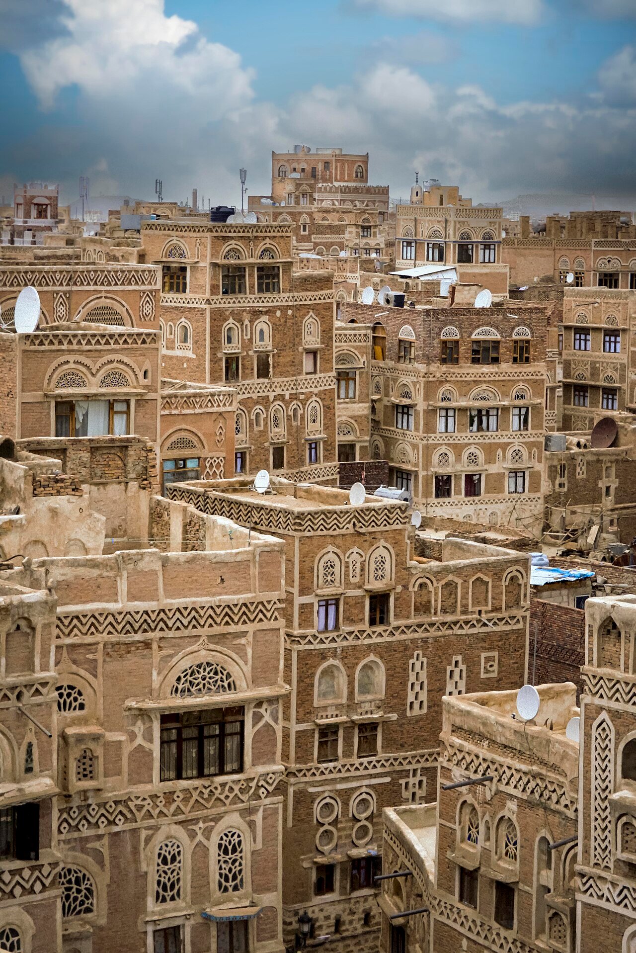 منظر عام للمدينة القديمة في صنعاء عاصمة اليمن