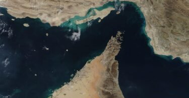 صورة بالأقمار الصناعية لمضيق هرمز والخليج