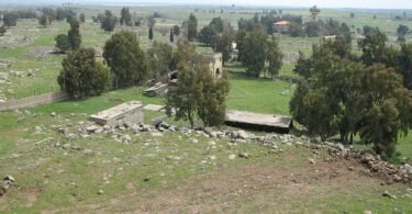 منظر أرشيفي لهضبة الجولان من الجانب السوري قرب محافظة القنيطرة